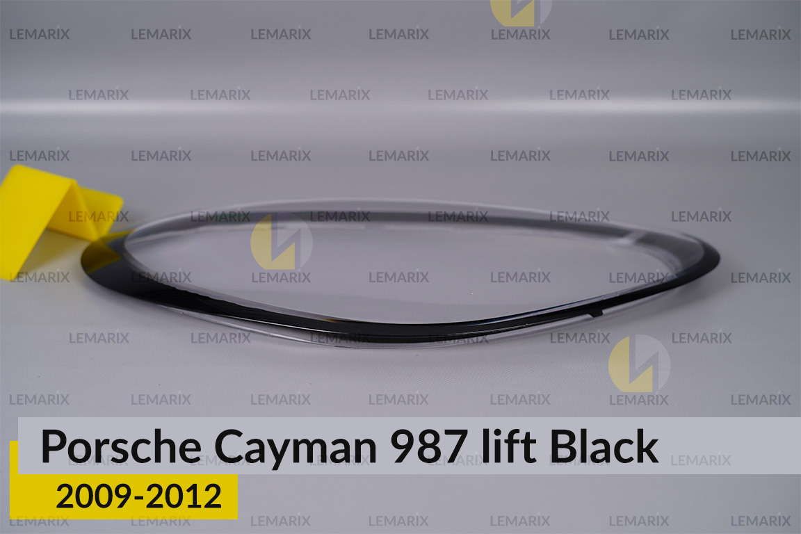 Скло фари Porsche Cayman 987 Black (2009-2012) рест праве