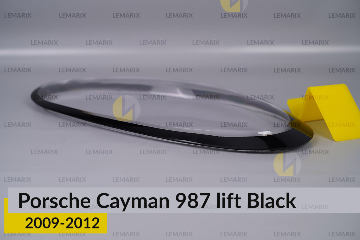 Скло фари Porsche Cayman 987 Black (2009-2012) рест праве