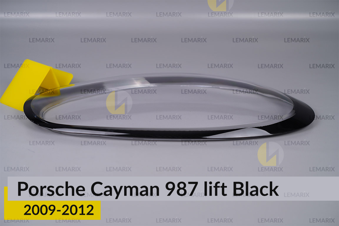 Скло фари Porsche Cayman 987 Black (2009-2012) рест праве