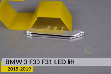 Хромований декор лінзи зовнішній BMW 3 F30 F31 LED (2015-2019) рест правий