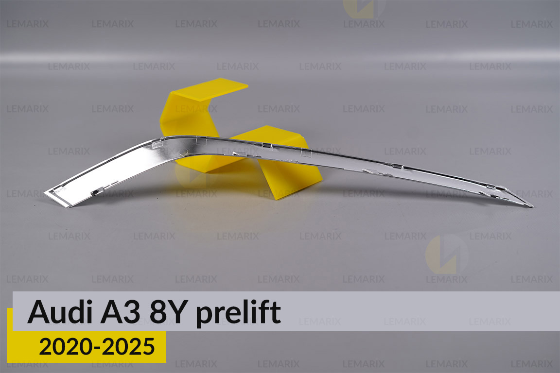 Хромована декоративна маска середня Audi A3 8Y (2020-2025) дорест ліва