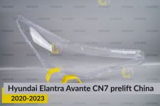 Скло фари Hyundai Elantra Avante CN7 China (2020-2023) дорест праве