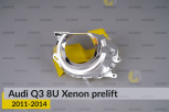 Хромована маска лінзи Audi Q3 8U Xenon (2011-2014) дорест ліва