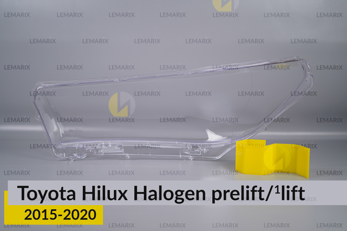 Скло фари Toyota Hilux Halogen (2015-2020) дорест/1 рест праве
