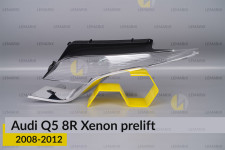 Хромована декоративна маска верхня Audi Q5 8R Xenon (2008-2012) дорест ліва