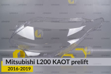 Стекло фары Mitsubishi L200 KAOT (2016-2019) дорест левое