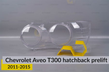 Стекло фары Chevrolet Aveo T300 hatchback (2011-2015) дорест левое