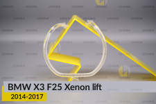 Кільце світловод фари BMW X3 F25 Xenon (2014-2017) рест мале внутрішнє angel eyes ліве