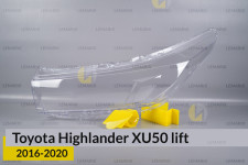 Скло фари Toyota Highlander XU50 (2016-2020) рест ліве
