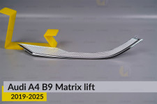 Хромована декоративна маска нижня Audi A4 B9 Matrix (2019-2025) рест права