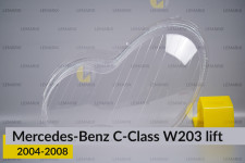 Скло фари Mercedes-Benz C-Class W203 (2004-2008) рест ліве