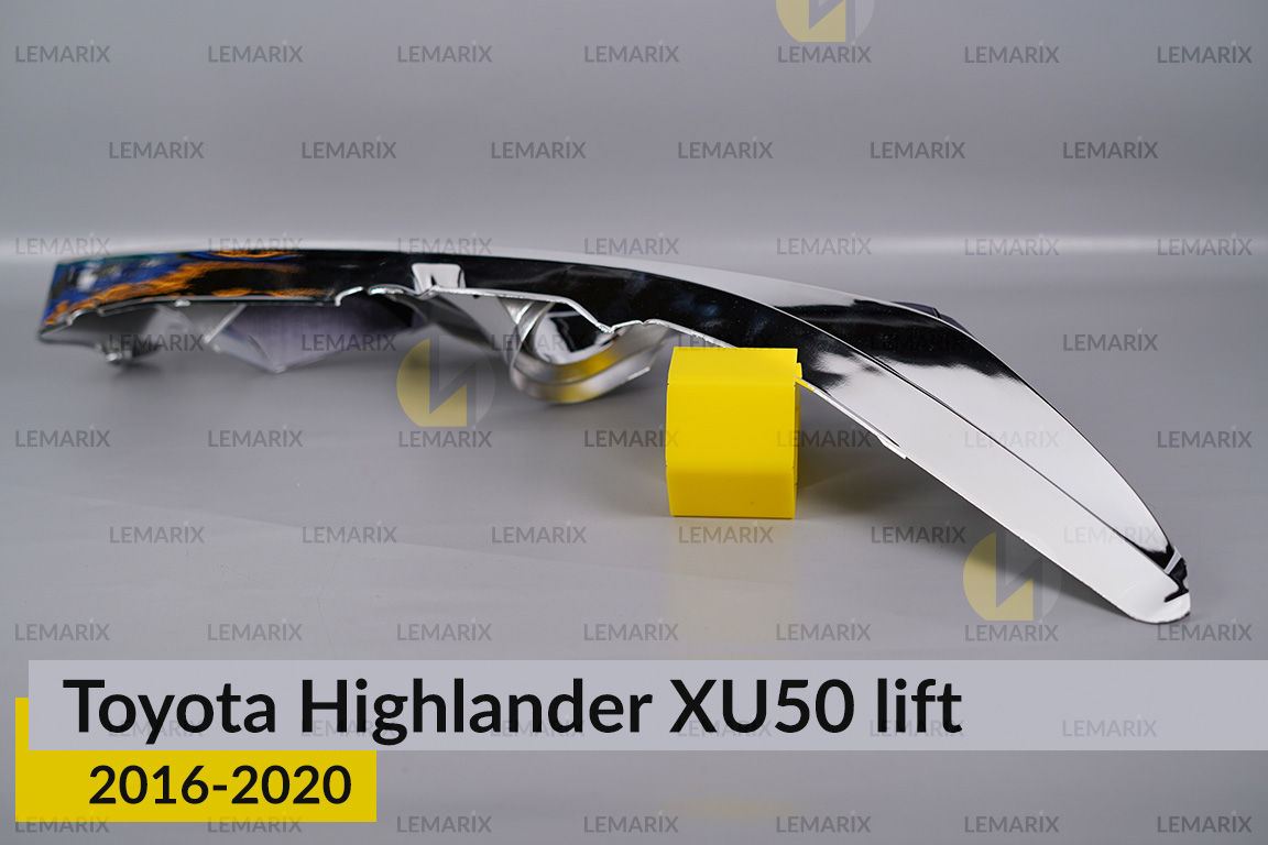 Хромована декоративна маска Toyota Highlander XU50 (2016-2020) рест права