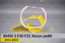 Кольцо световод фары BMW 3 F30 F31 Xenon (2011-2015) дорест большое внешнее angel eyes правое