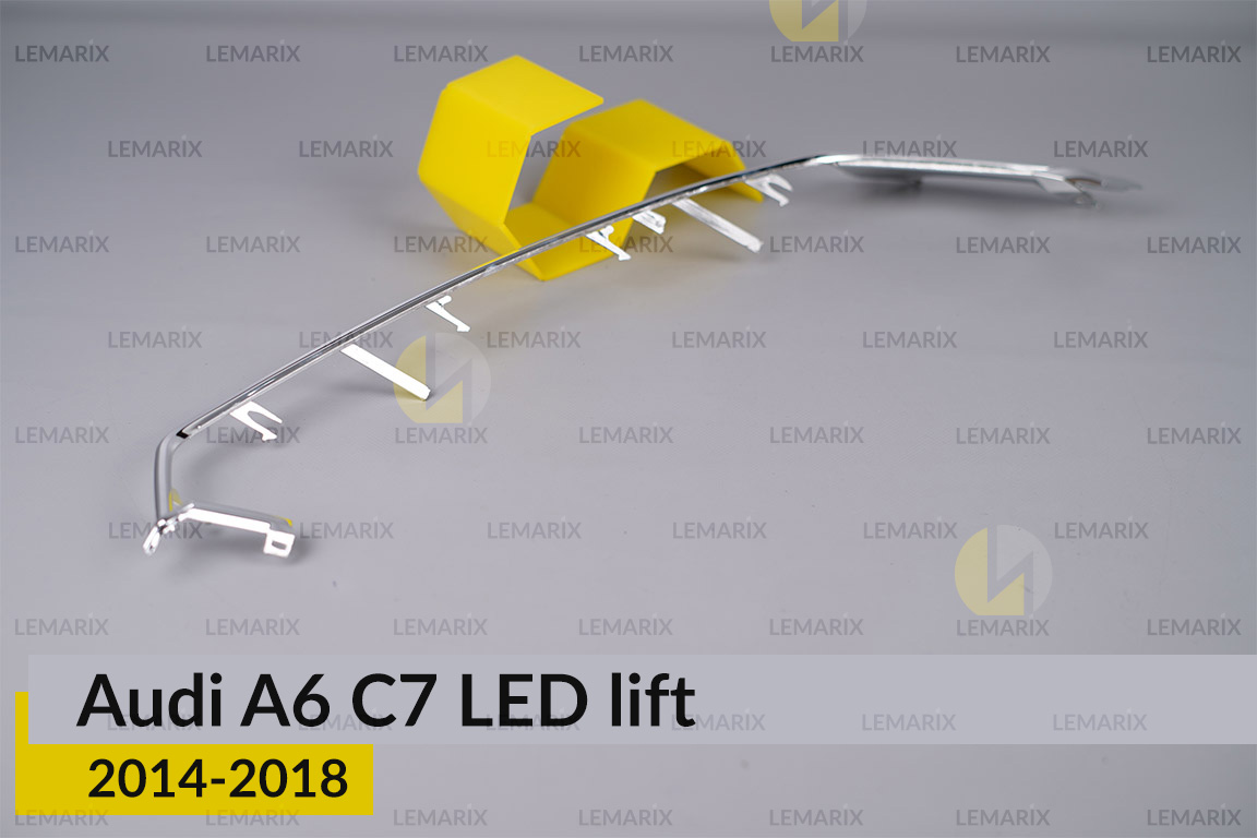 Хромована декоративна маска середня Audi A6 C7 LED (2014-2018) рест права