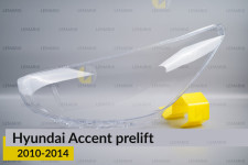 Скло фари Hyundai Accent (2010-2014) дорест ліве
