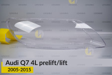 Скло фари Audi Q7 4L (2005-2015) дорест/рест праве