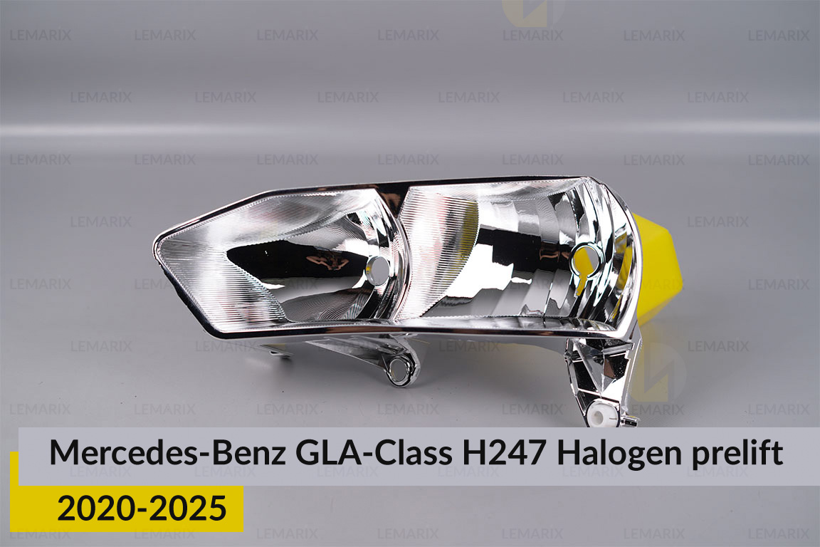 Хромована декоративна маска лінзи Mercedes-Benz GLA-Class H247 Halogen (2020-2025) дорест ліва