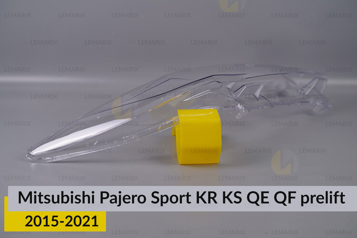 Скло фари Mitsubishi Pajero Sport KR KS QE QF (2015-2021) дорест праве