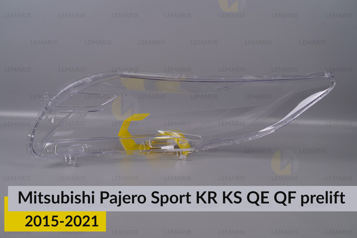 Скло фари Mitsubishi Pajero Sport KR KS QE QF (2015-2021) дорест праве