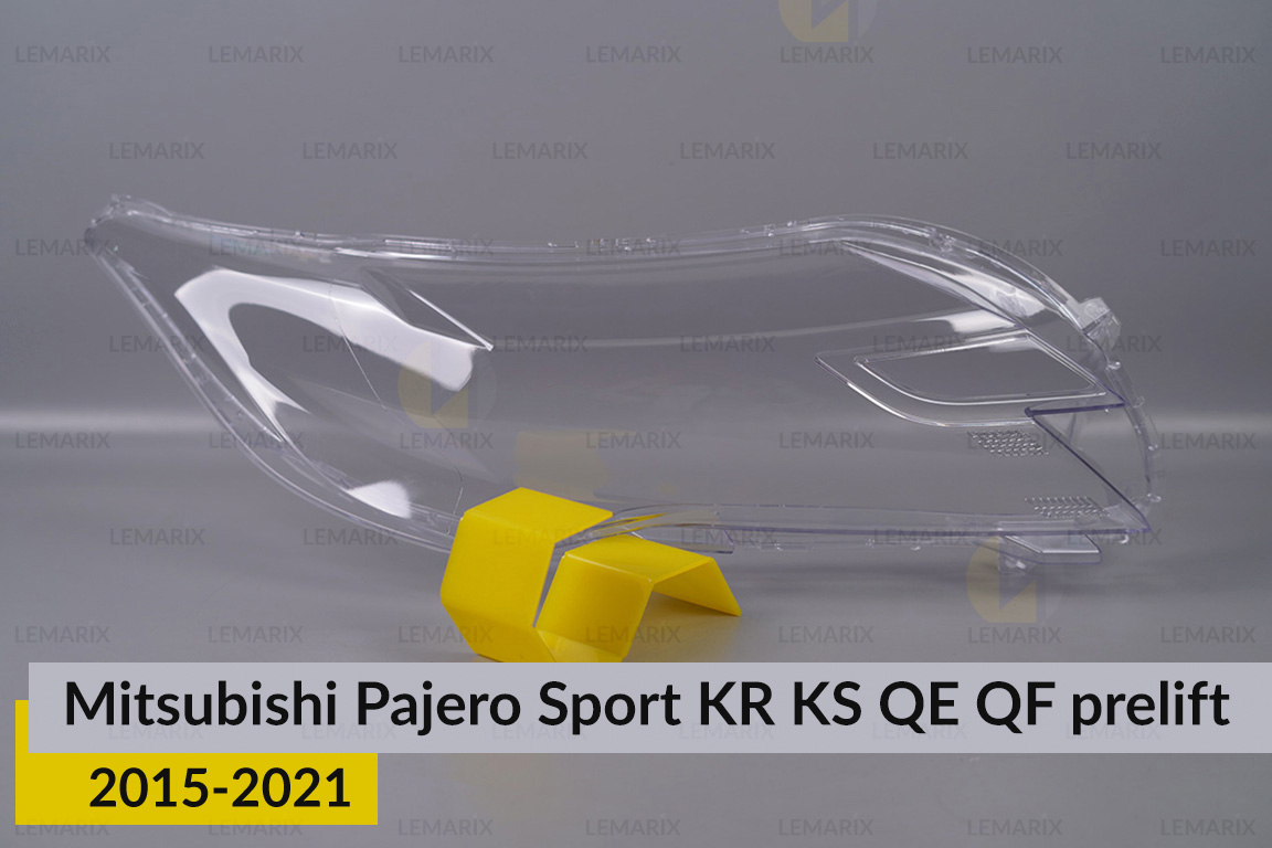 Скло фари Mitsubishi Pajero Sport KR KS QE QF (2015-2021) дорест праве