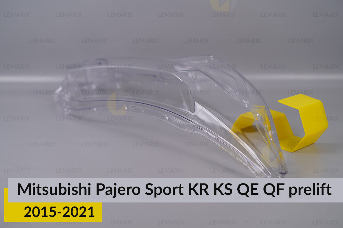 Скло фари Mitsubishi Pajero Sport KR KS QE QF (2015-2021) дорест праве