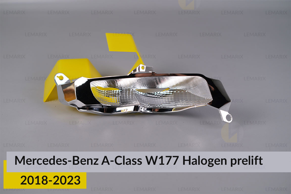 Хромована декоративна маска поворотника Mercedes-Benz A-Class W177 Halogen (2018-2023) дорест ліва