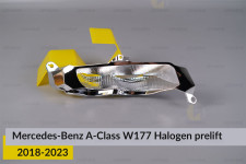 Хромированная декоративная маска поворотника Mercedes-Benz A-Class W177 Halogen (2018-2023) дорест левая