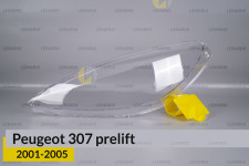 Скло фари Peugeot 307 (2001-2005) дорест ліве