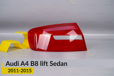 Скло заднього ліхтаря зовнішнє в крилі Audi A4 B8 Sedan (2011-2015) рест ліве