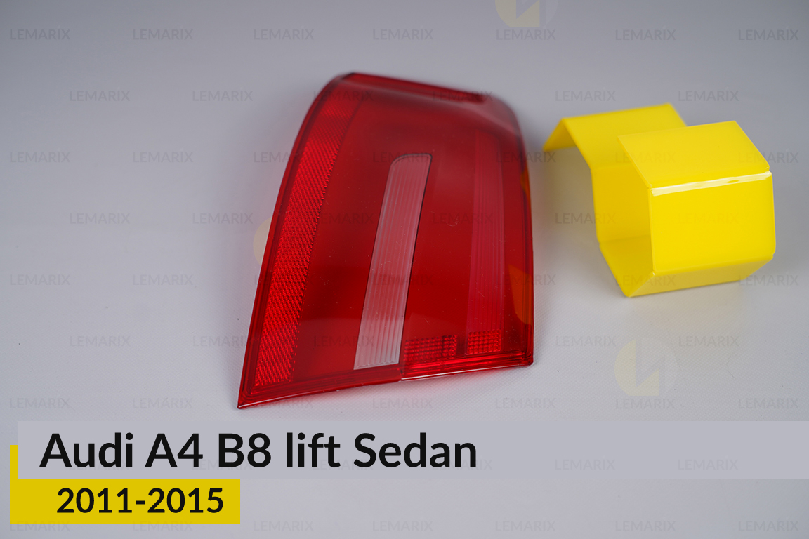 Скло заднього ліхтаря зовнішнє в крилі Audi A4 B8 Sedan (2011-2015) рест ліве