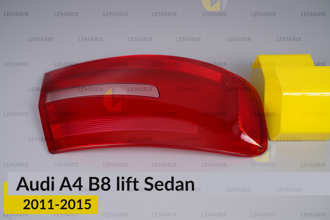 Скло заднього ліхтаря зовнішнє в крилі Audi A4 B8 Sedan (2011-2015) рест ліве