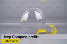 Стекло фары Jeep Compass (2007-2011) дорест левое