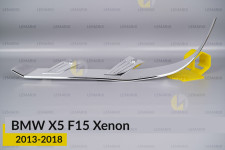 Хромована декоративна маска нижня BMW X5 F15 Xenon (2013-2018) ліва