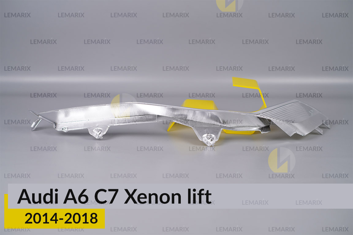 Хромована декоративна маска нижня Audi A6 C7 Xenon (2014-2018) рест ліва