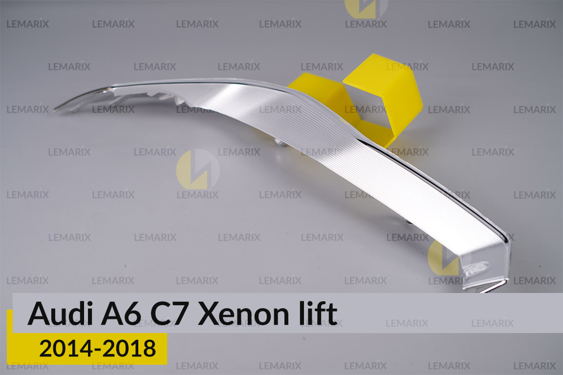 Хромована декоративна маска нижня Audi A6 C7 Xenon (2014-2018) рест ліва