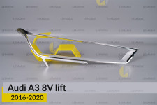 Хромована декоративна маска Audi A3 8V (2016-2020) рест права