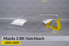 Скло фари Mazda 3 BK Hatchback (2003-2009) ліве