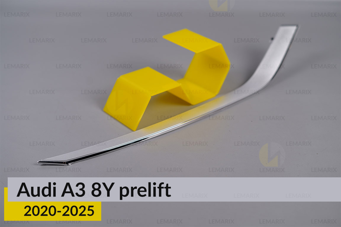 Хромована декоративна маска середня Audi A3 8Y (2020-2025) дорест права