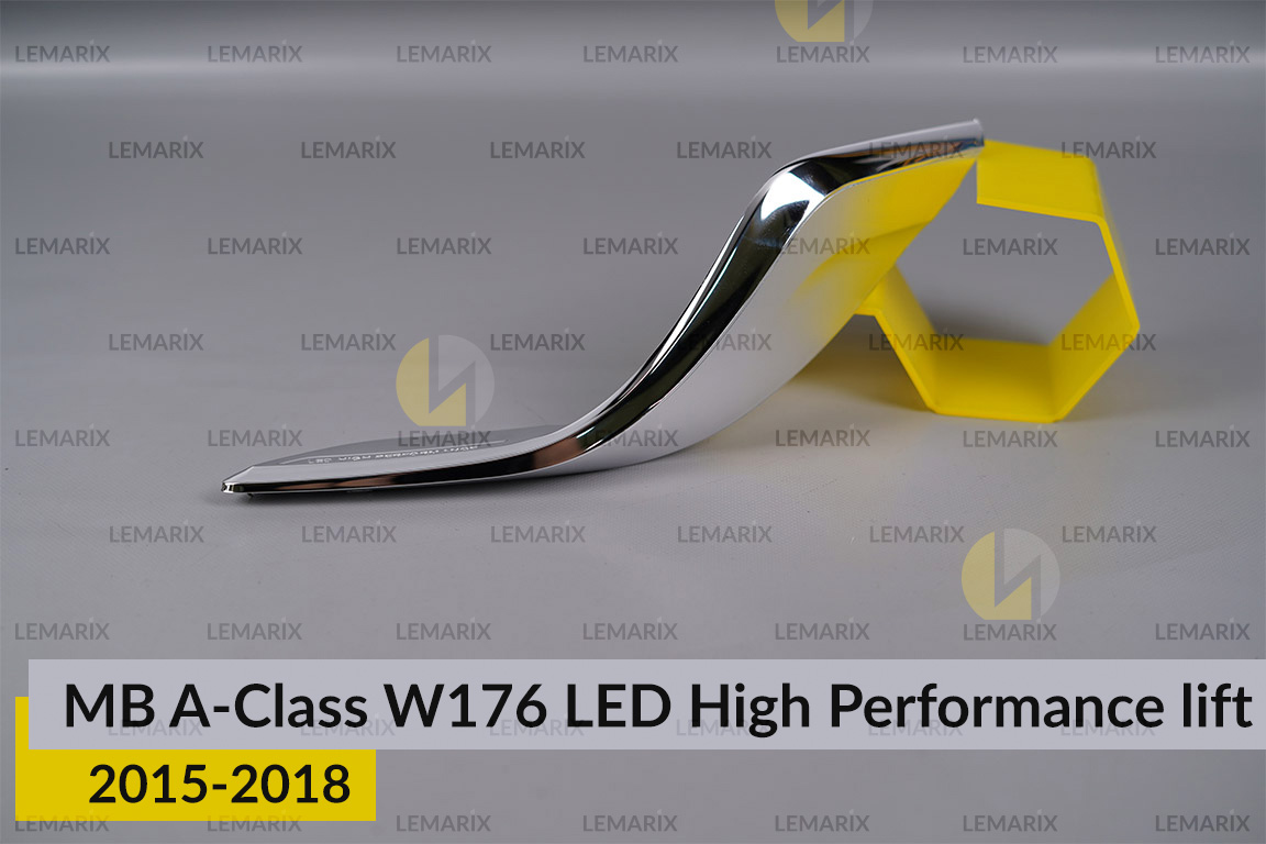 Хромована декоративна маска бокова Mercedes-Benz A-Class W176 LED High Performance (2015-2018) рест ліва