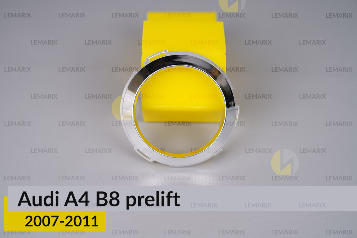Хромована маска лінзи передня Audi A4 B8 (2007-2011) дорест ліва