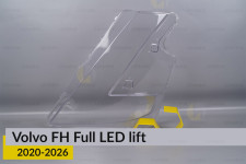 Стекло фары Volvo FH Full LED (2020-2026) рест левое