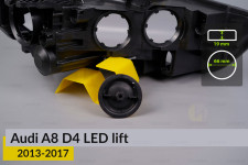 Крышка колпак заглушка фары Audi A8 D4 LED (2013-2017) рест малая левая/правая