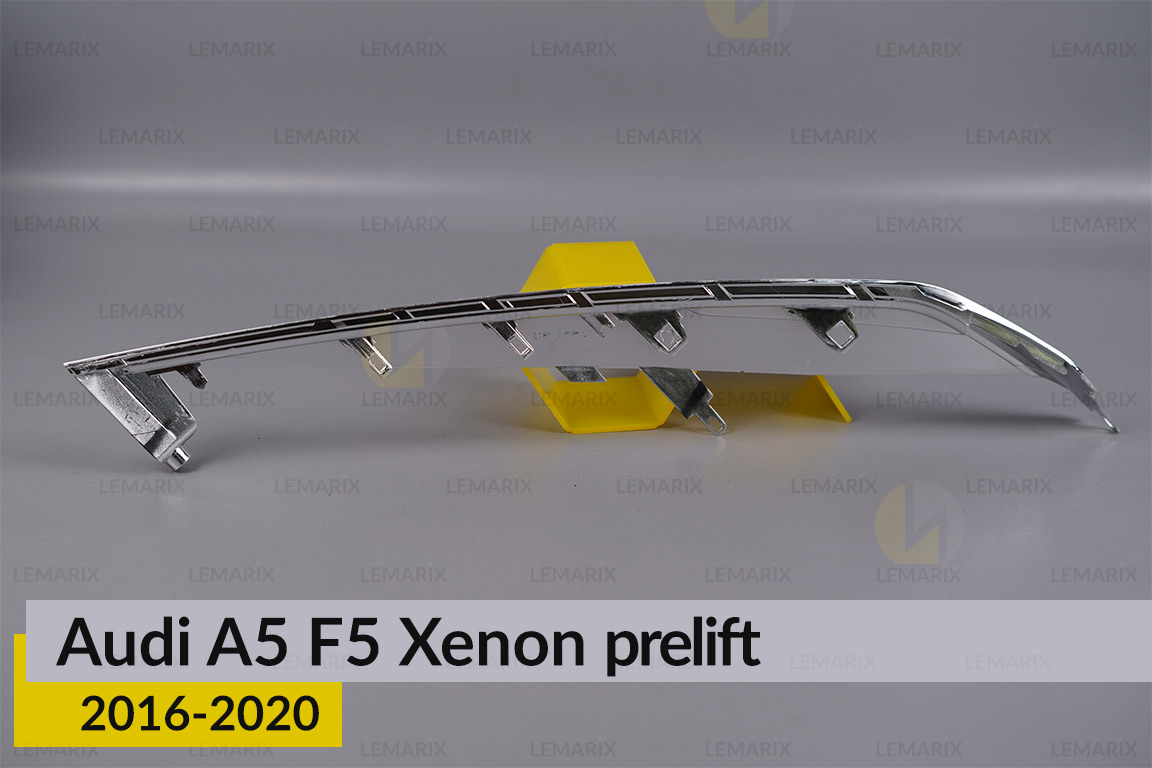 Хромована декоративна маска під світловод Audi A5 F5 Xenon (2016-2020) дорест ліва