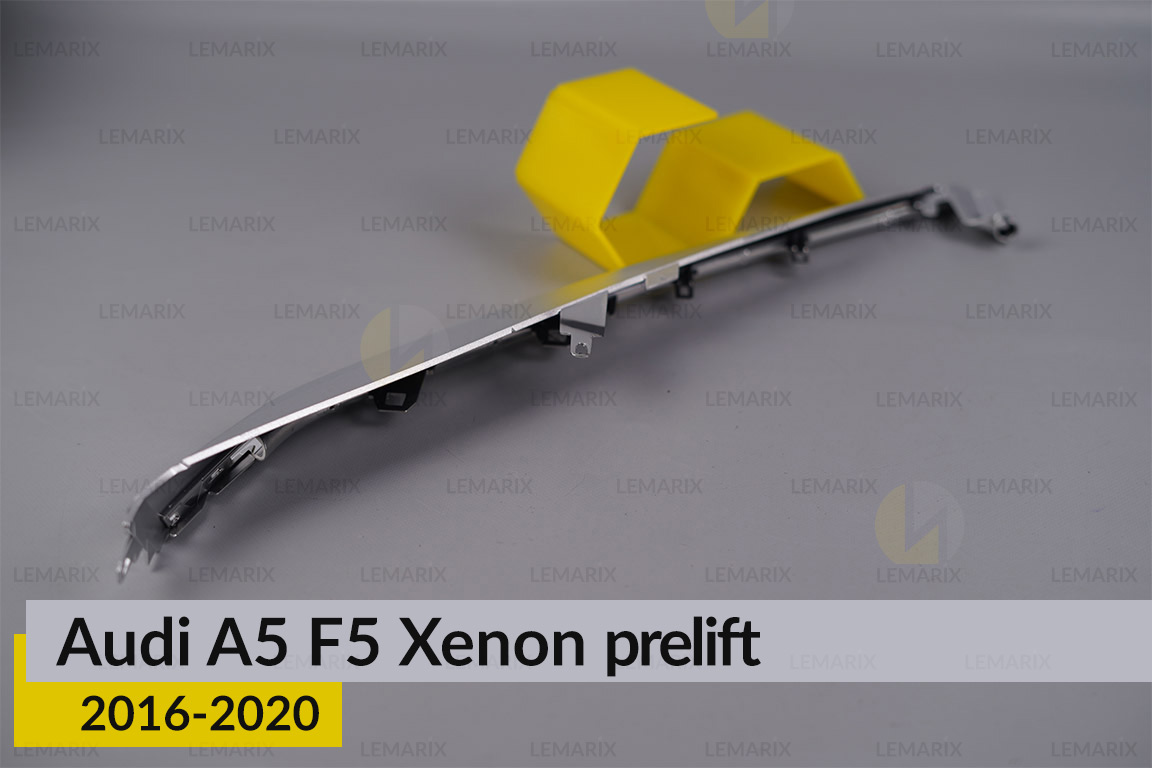 Хромована декоративна маска під світловод Audi A5 F5 Xenon (2016-2020) дорест ліва