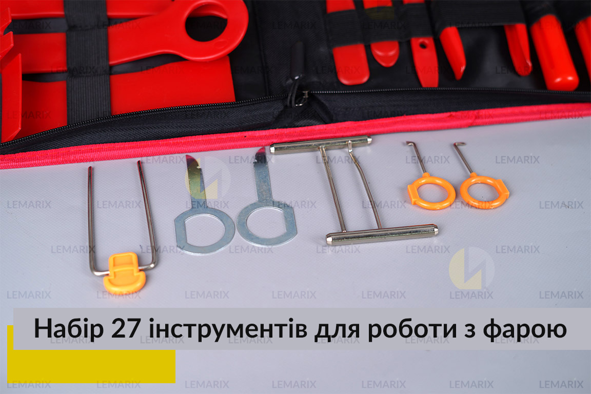 Набір 27 інструментів для роботи з фарою