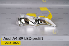 Хромований абажур верхній Audi A4 B9 LED (2015-2020) дорест лівий