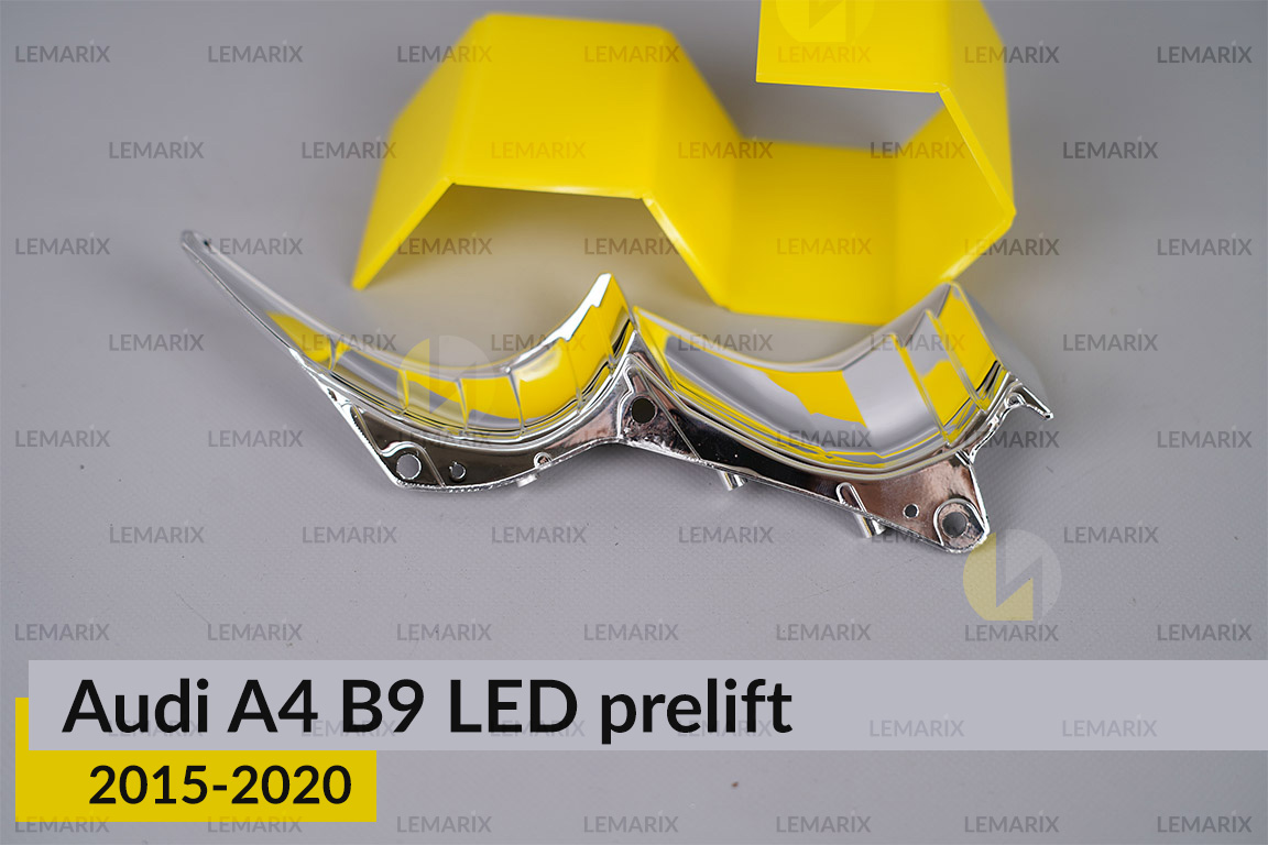 Хромований абажур верхній Audi A4 B9 LED (2015-2020) дорест лівий