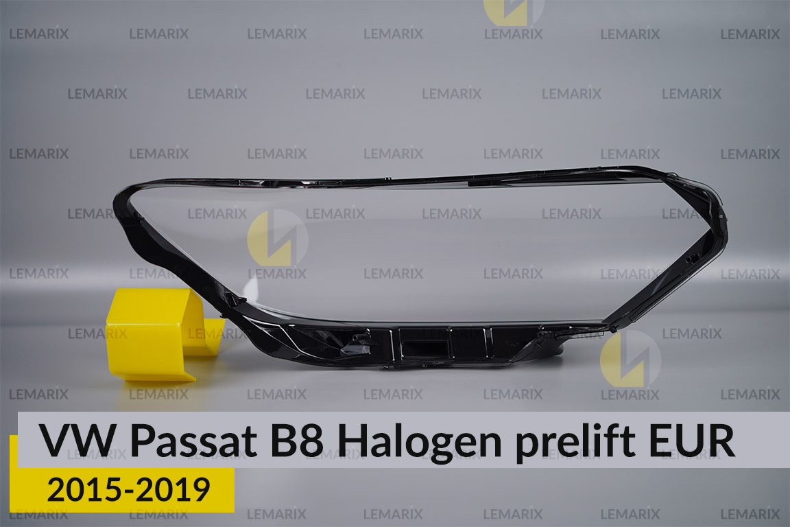 Скло фари VW Volkswagen Passat B8 Halogen EUR (2015-2019) дорест ліве