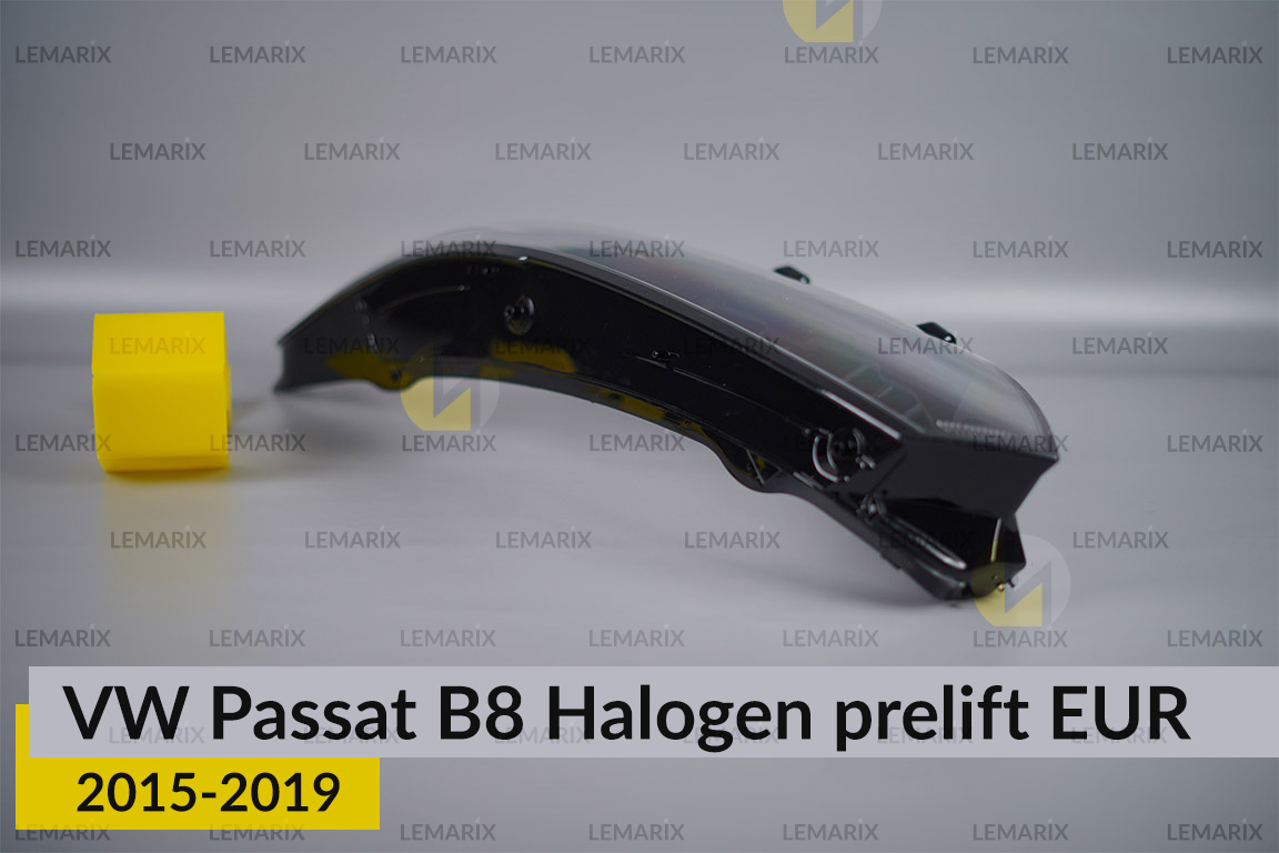Скло фари VW Volkswagen Passat B8 Halogen EUR (2015-2019) дорест ліве