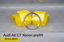 Хромоване кільце маски лінзи Audi A6 C7 Xenon (2010-2014) дорест ліве/праве